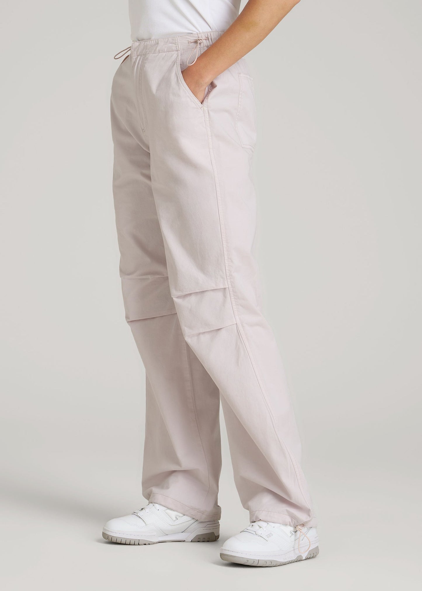 Garment Dyed Parachute Chino Pants for Tall Women in Grey Lilac