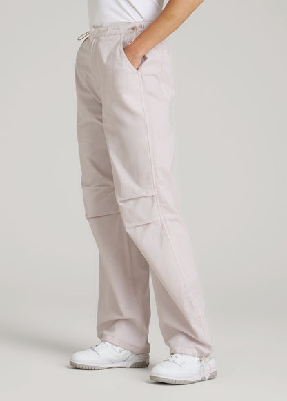 Garment Dyed Parachute Chino Pants for Tall Women in Grey Lilac