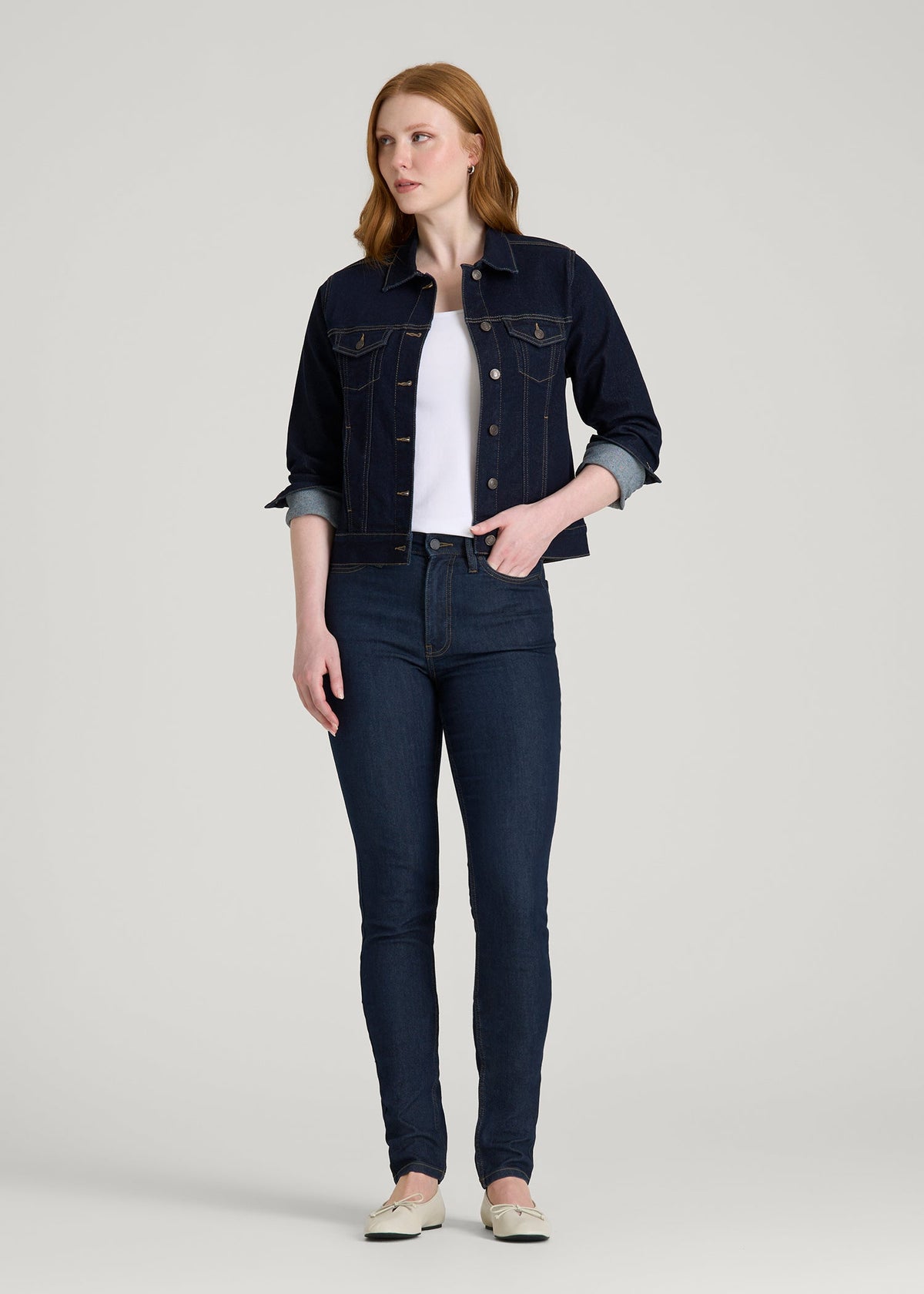 Georgia High-Rise Skinny Jeans for Tall Women in Deep Indigo Wash