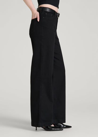 Luna High-Rise Wide-Leg Jeans for Tall Women in Optimum Black