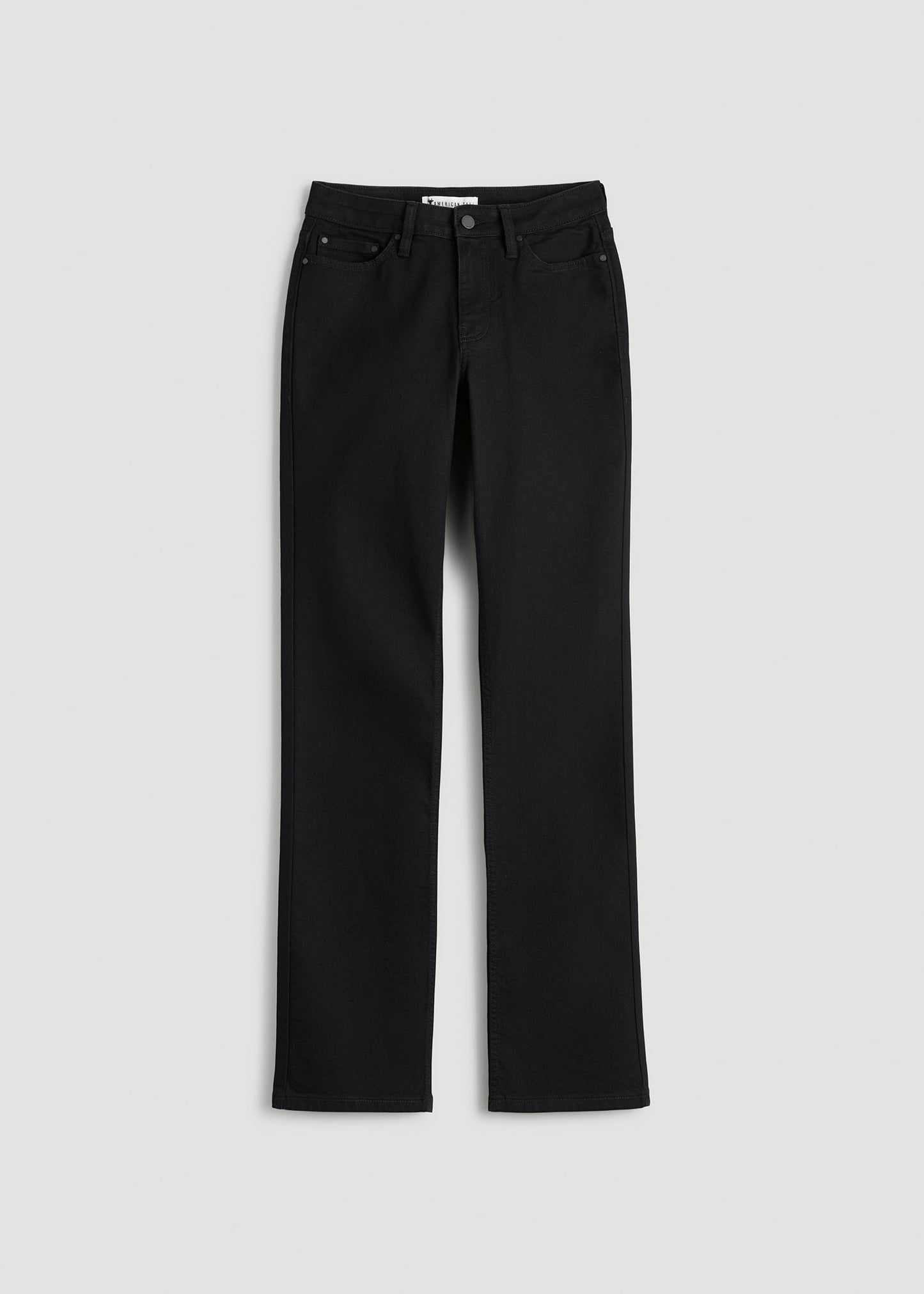 Mid-Rise Straight Fit Jeans for Tall Women in Optimum Black