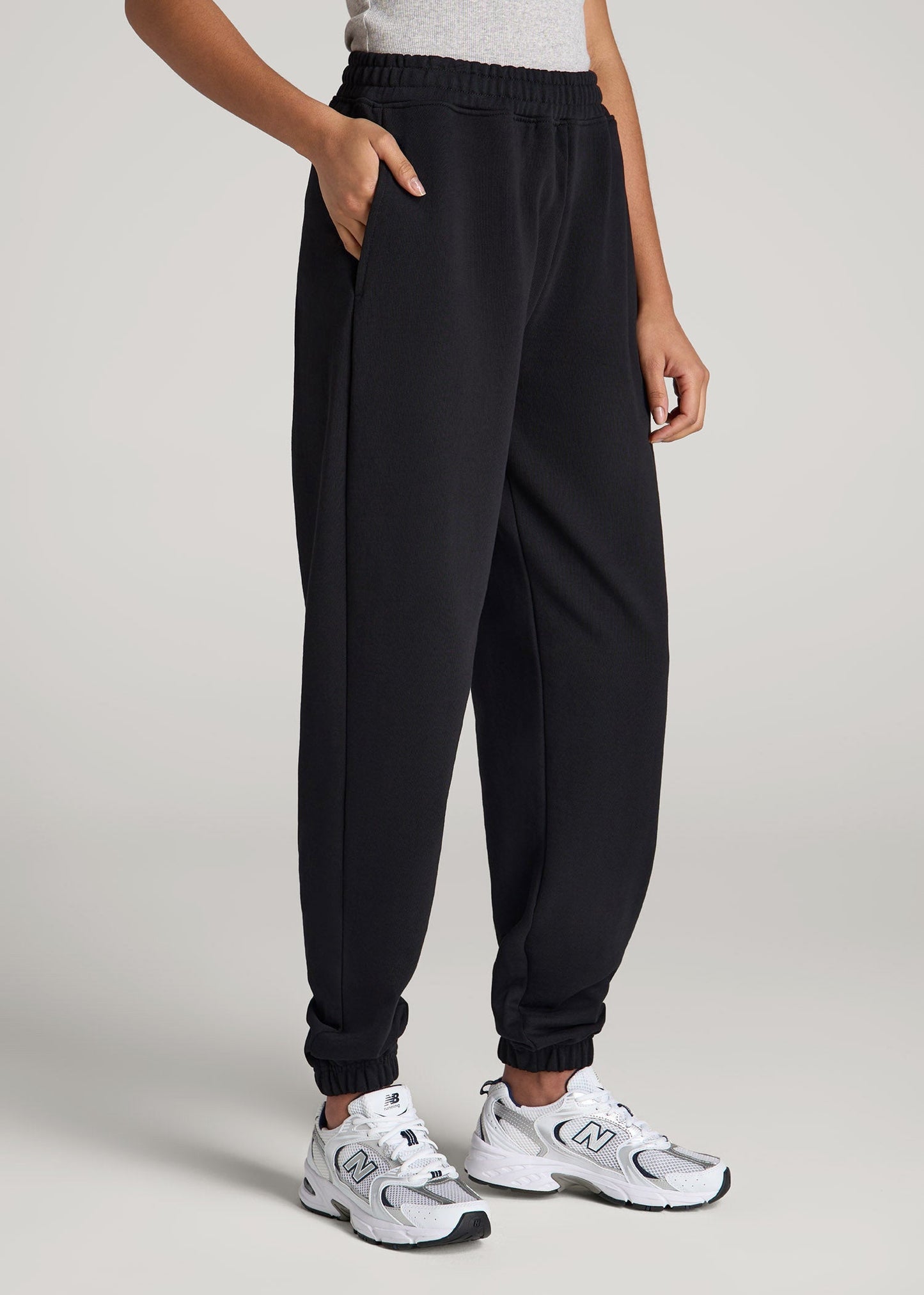 Wearever Oversized French Terry Joggers for Tall Women in Black
