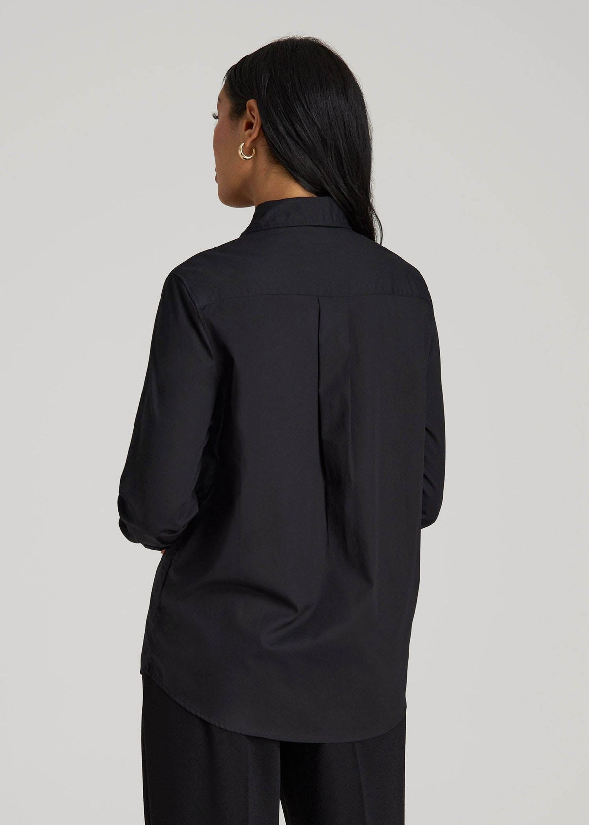 Regular Fit Dress Shirt for Tall Women in Black