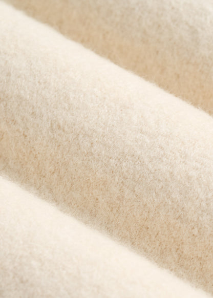 Relaxed Crewneck Wool Blend Sweater for Tall Women in White Alyssum