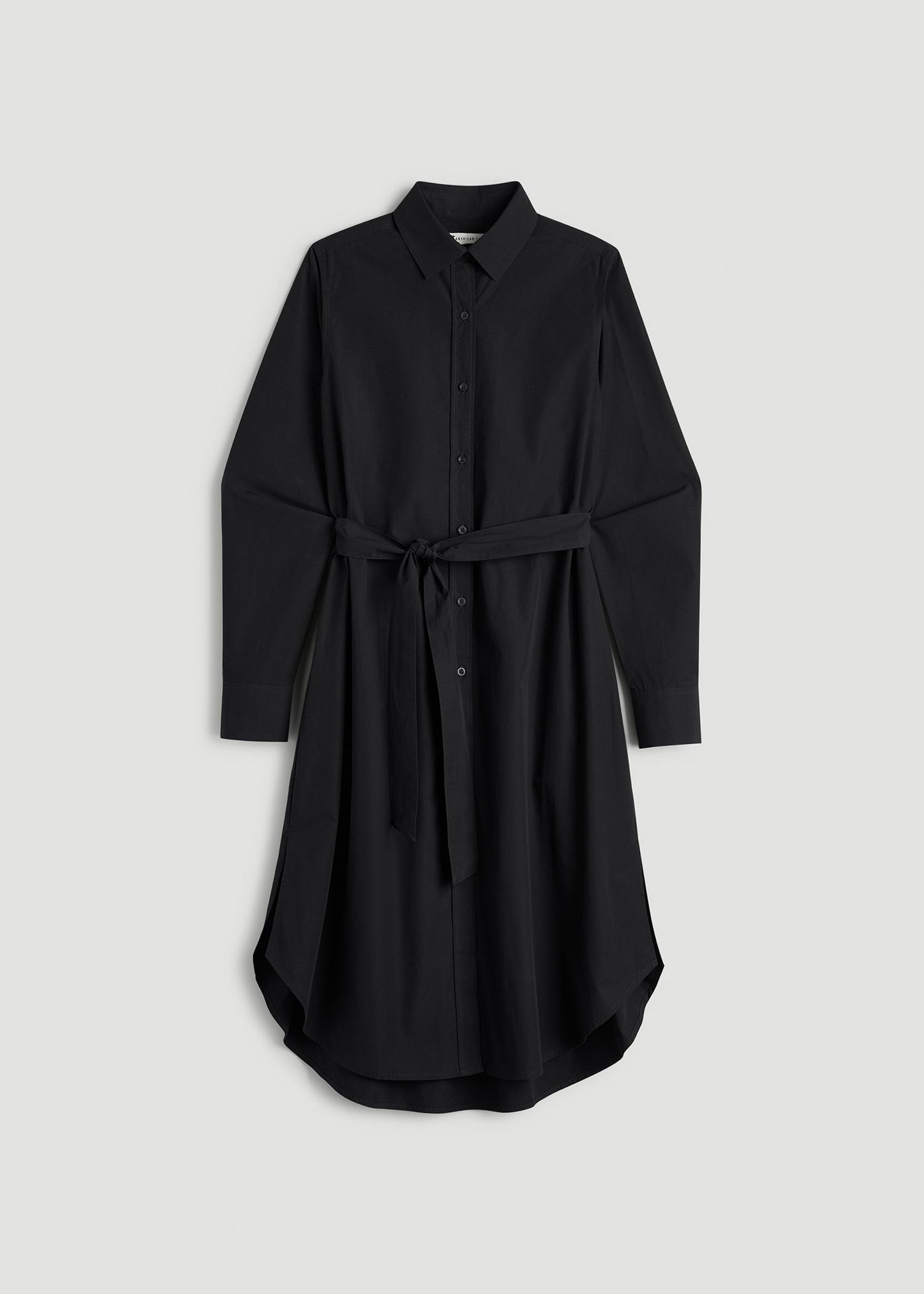 Relaxed Poplin Shirtdress for Tall Women in Black
