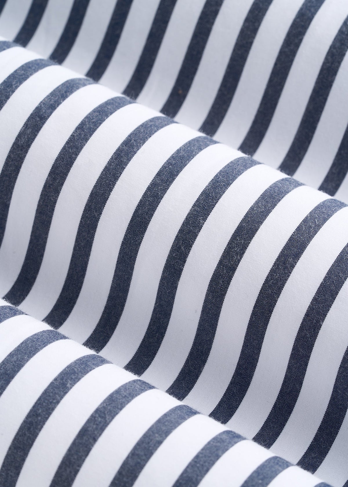 Relaxed Poplin Shirtdress for Tall Women in White and Navy Stripe