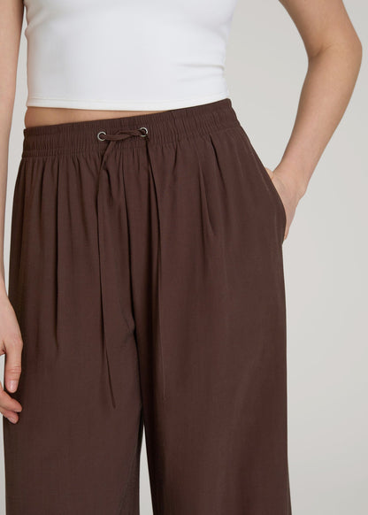 Relaxed Pull-On Pants for Tall Women in Espresso