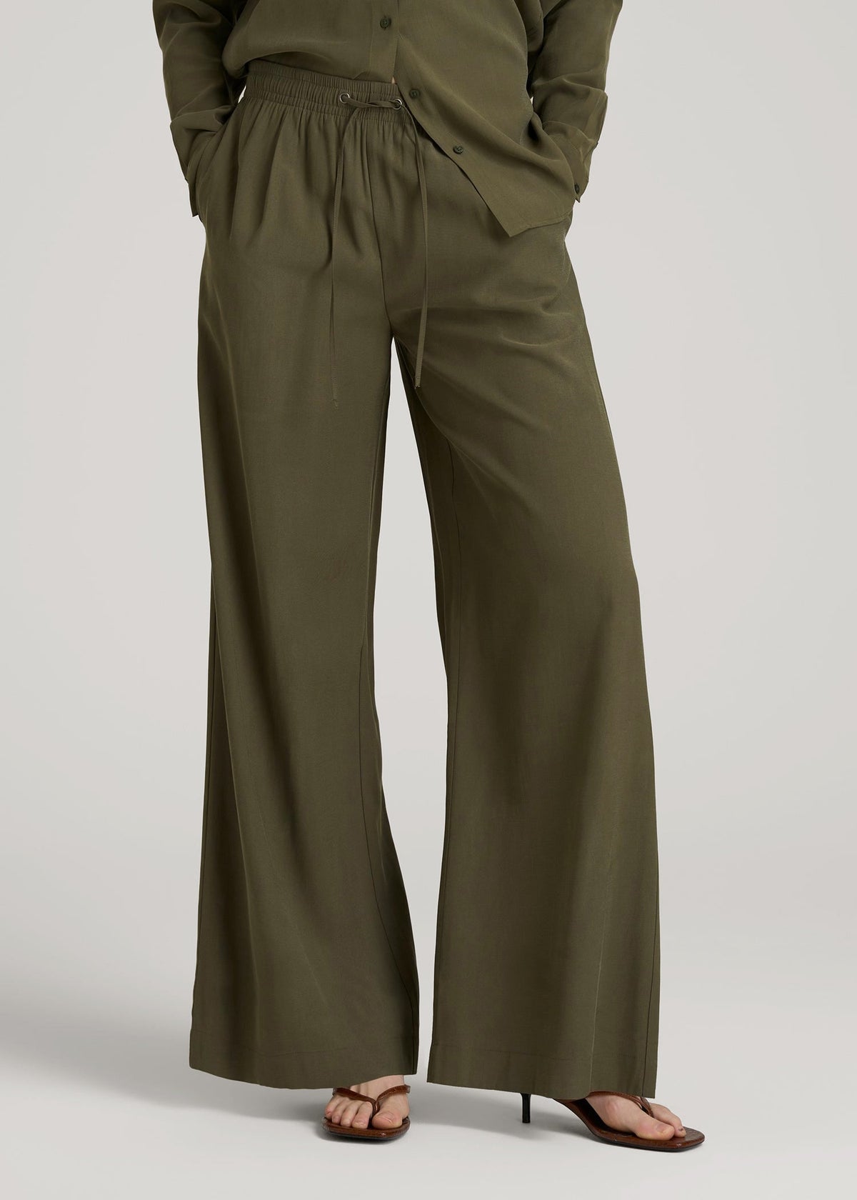 Relaxed Pull-On Pants for Tall Women in Forest Night