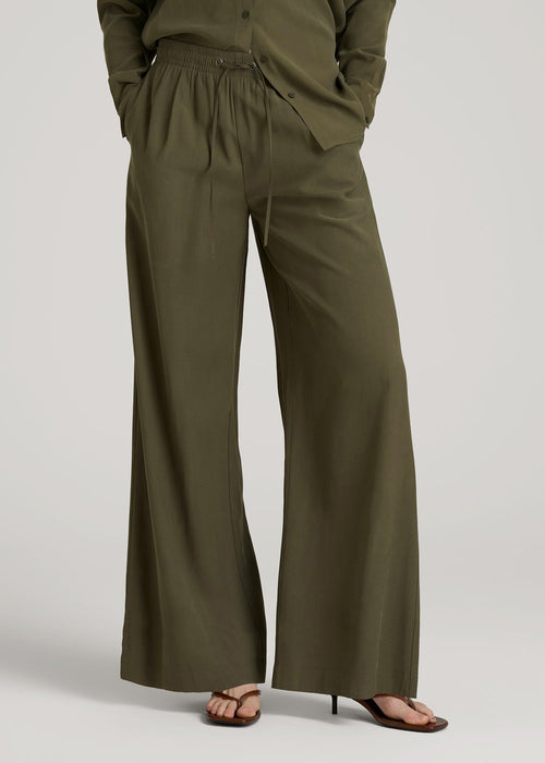 Relaxed Pull-On Pants for Tall Women in Forest Night