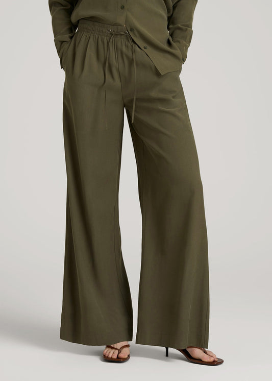 Relaxed Pull-On Pants for Tall Women in Forest Night