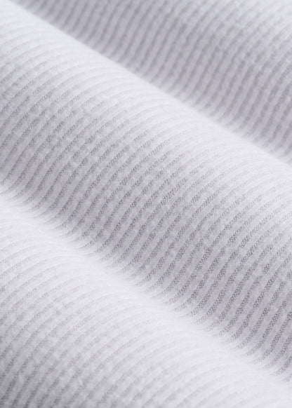 Ribbed Henley Lounge Top for Tall Women in Cloud White