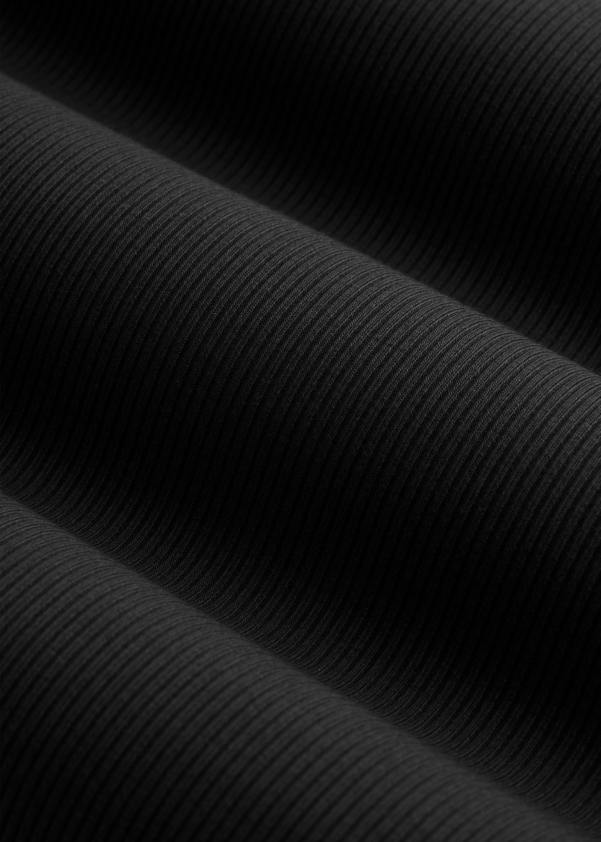 Ribbed Knit Long Sleeve Polo for Tall Women in Deep Black