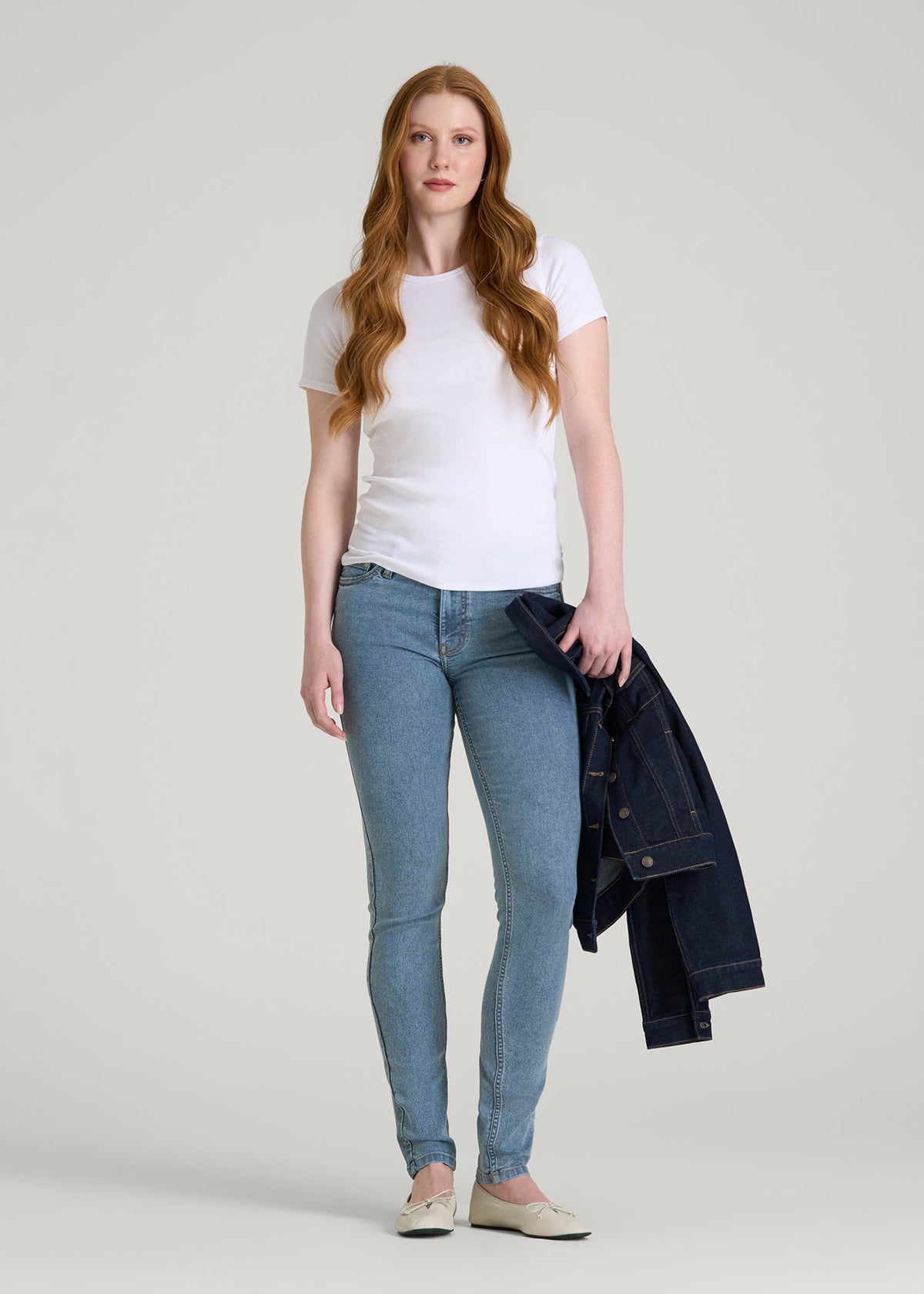 Sarah Mid-Rise Skinny Jeans for Tall Women in Perfect Blue
