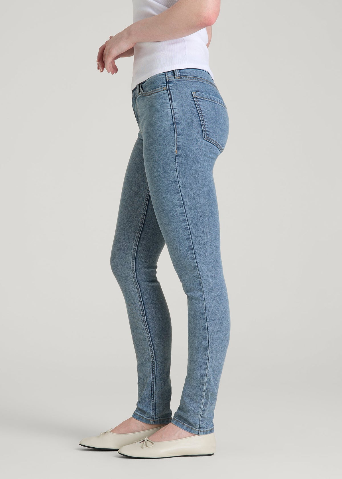 Sarah Mid-Rise Skinny Jeans for Tall Women in Perfect Blue