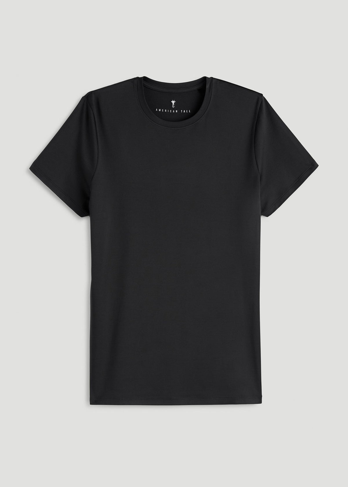 Short Sleeve Crewneck Tee for Tall Women in Black