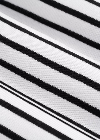 Sleeveless Knit Top for Tall Women in Bold Black Stripe
