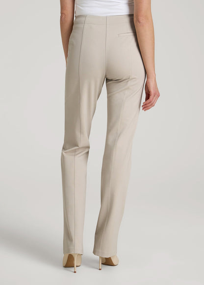 Freedom Flex Slim Straight Leg Dress Pants for Tall Women in Stone