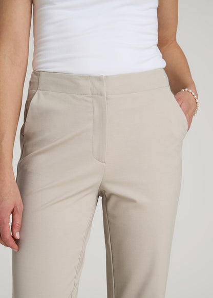 Freedom Flex Slim Straight Leg Dress Pants for Tall Women in Stone