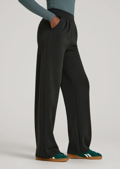 Soft Motion Pleated Wide Leg Pant for Tall Women in Black
