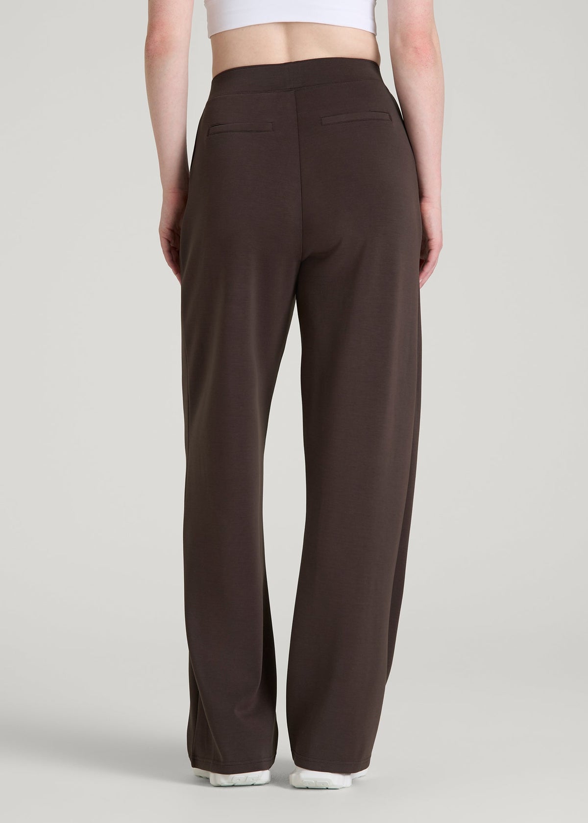 Soft Motion Pleated Wide Leg Pant for Tall Women in Espresso