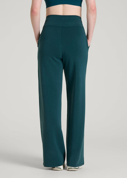 Soft Motion Wide Leg Ultra High Rise Pant for Tall Women in Deep Teal