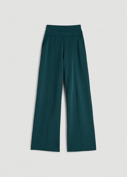 Soft Motion Wide Leg Ultra High Rise Pant for Tall Women in Deep Teal