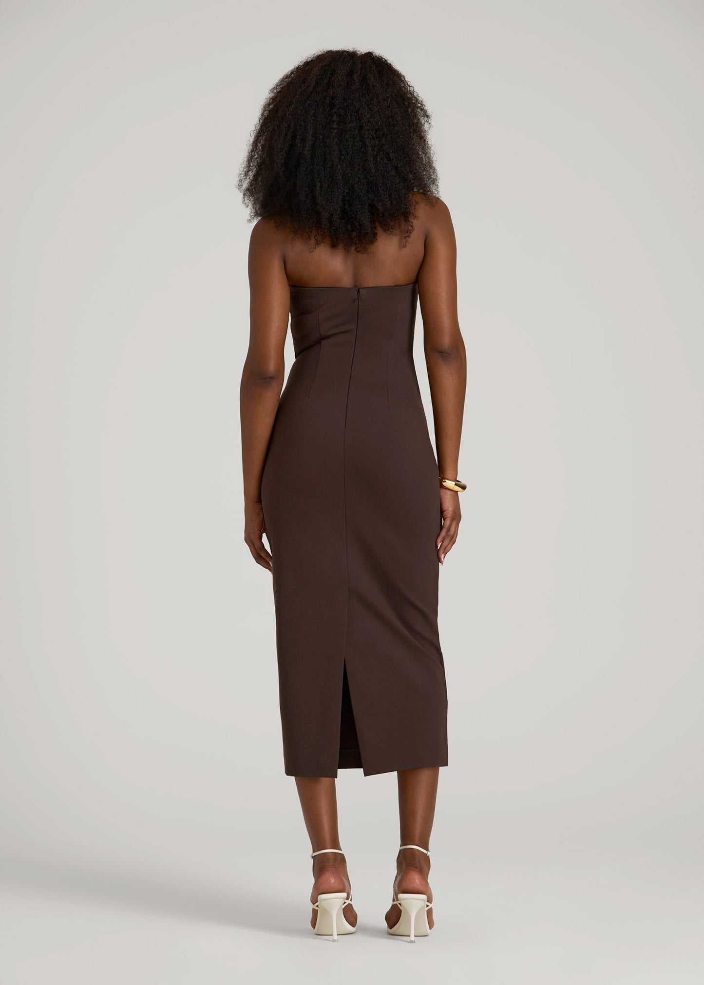 Flex Ponte Fitted Bustier Dress for Tall Women in Espresso