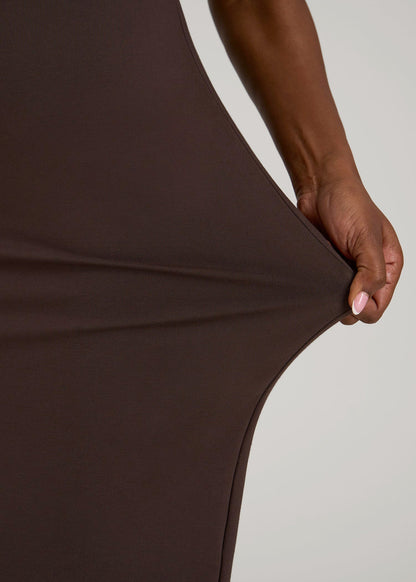 Flex Ponte Fitted Bustier Dress for Tall Women in Espresso