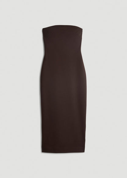Flex Ponte Fitted Bustier Dress for Tall Women in Espresso