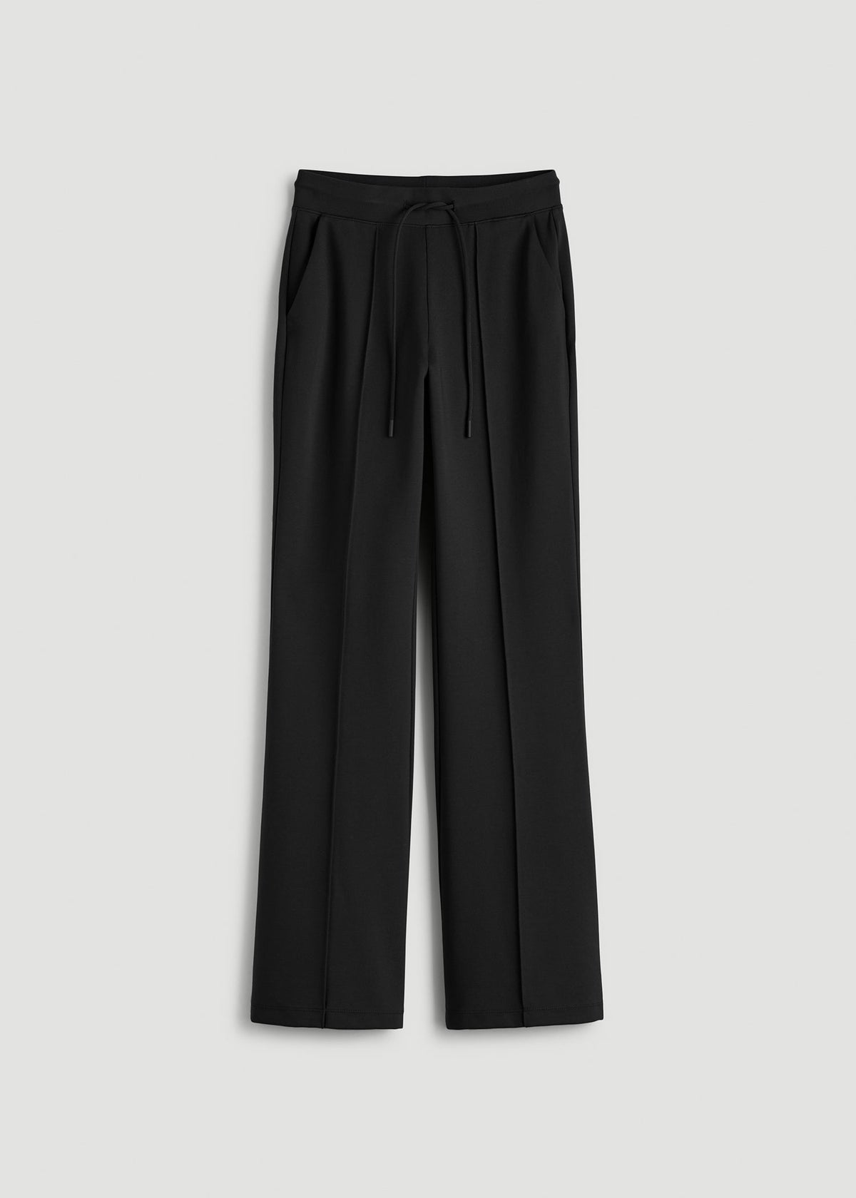 Flex Ponte Flare Pants with Drawcord for Tall Women in Black