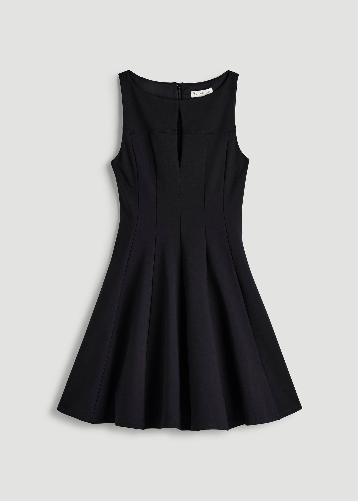 Flex Ponte Mini Babydoll Dress for Tall Women in Black