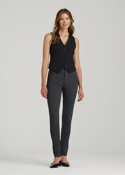Flex Ponte Skinny High Rise Pant for Tall Women in Dark Charcoal Heather