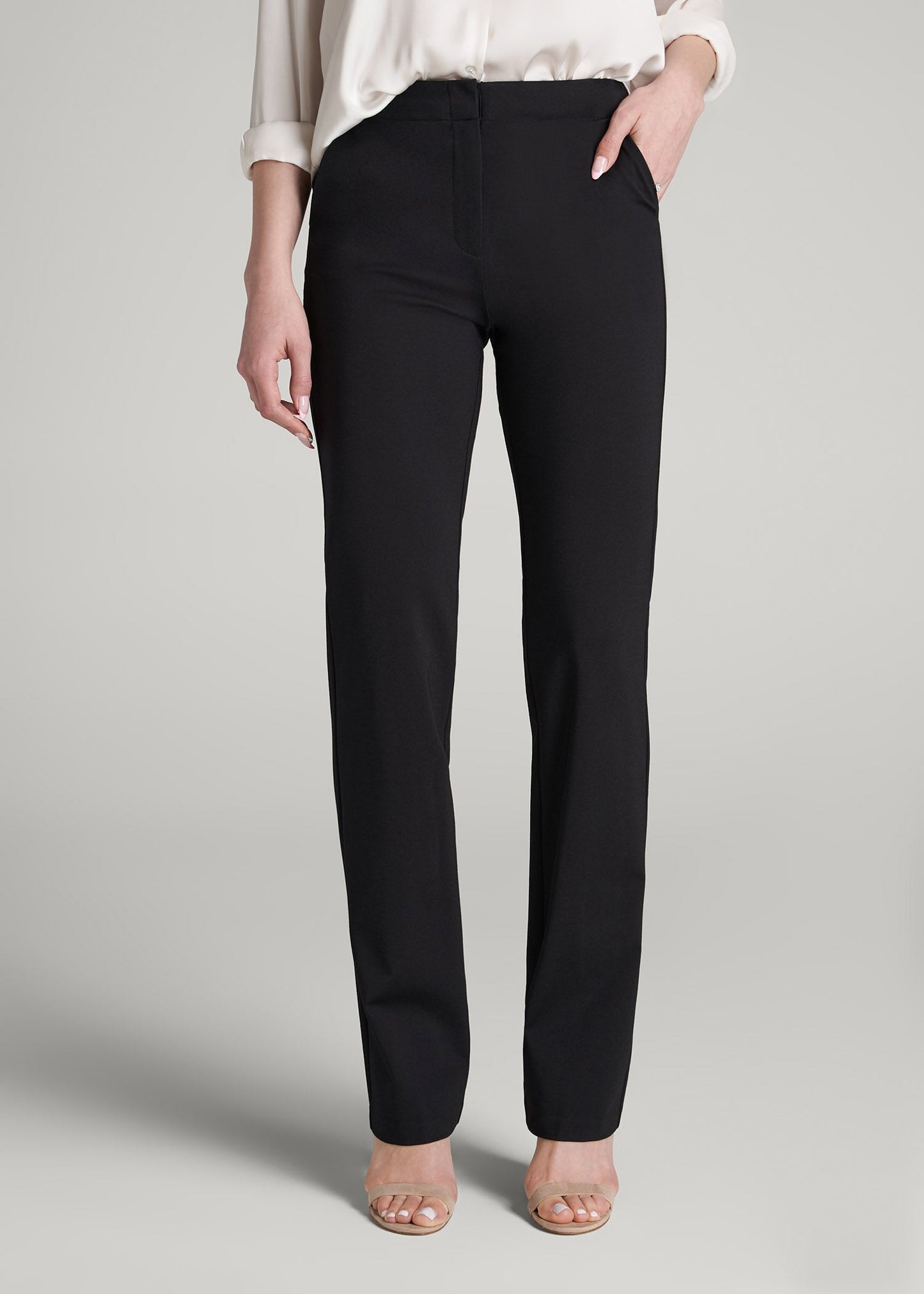 Freedom Flex Slim Straight Leg Dress Pants for Tall Women in Black