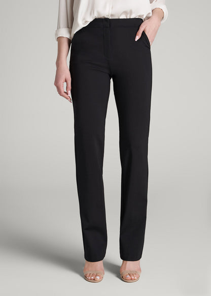 Freedom Flex Slim Straight Leg Dress Pants for Tall Women in Black