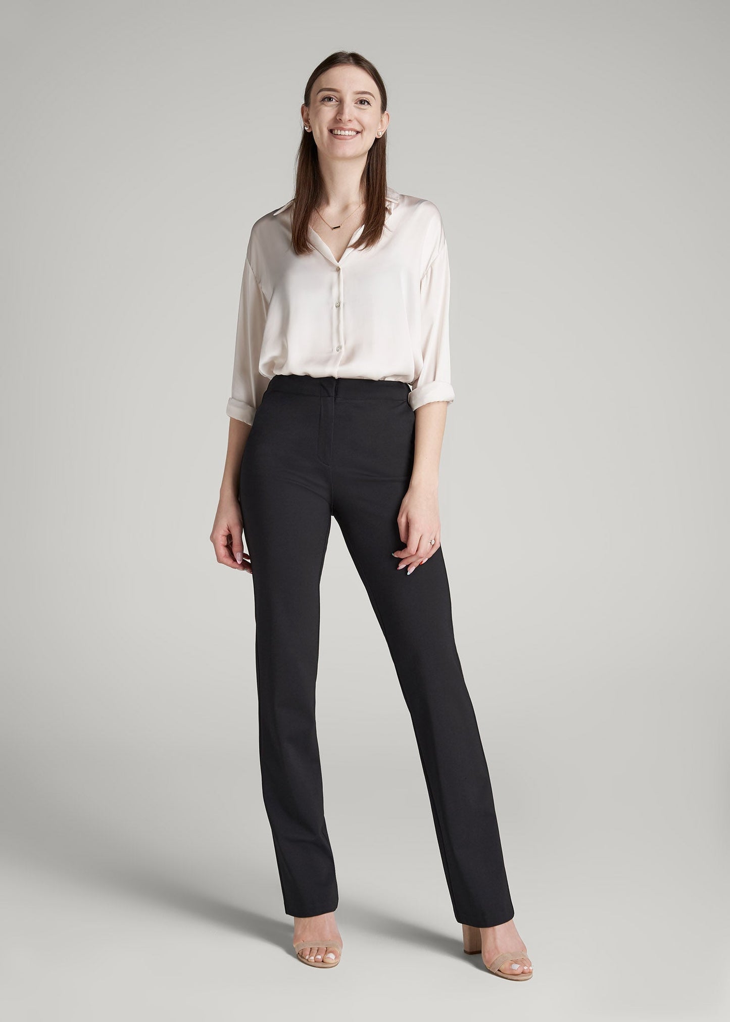 Freedom Flex Slim Straight Leg Dress Pants for Tall Women in Black