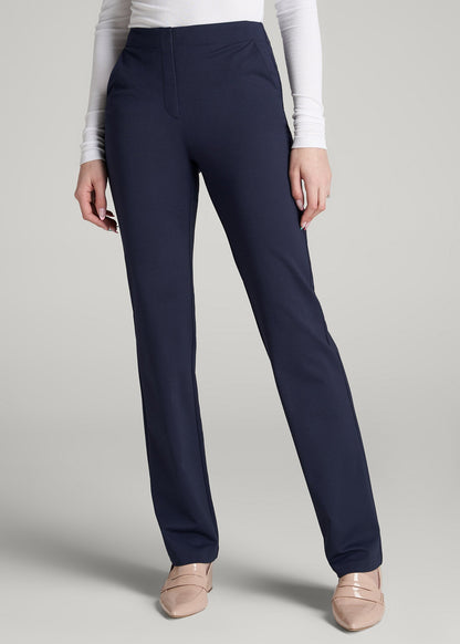 Freedom Flex Slim Straight Leg Dress Pants for Tall Women in Navy