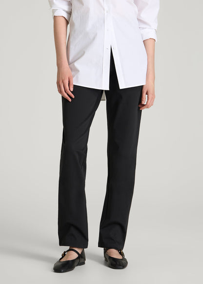 Stretch Commuter Tapered Fit Chino Pants for Tall Women in Black