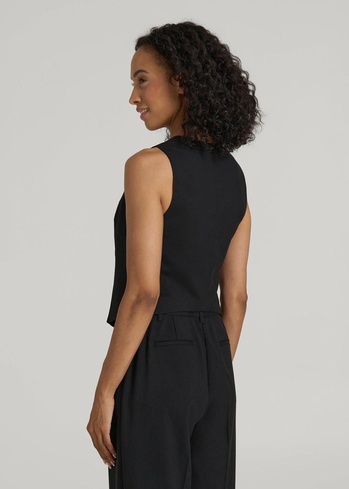 Tailored Vest for Tall Women in Black
