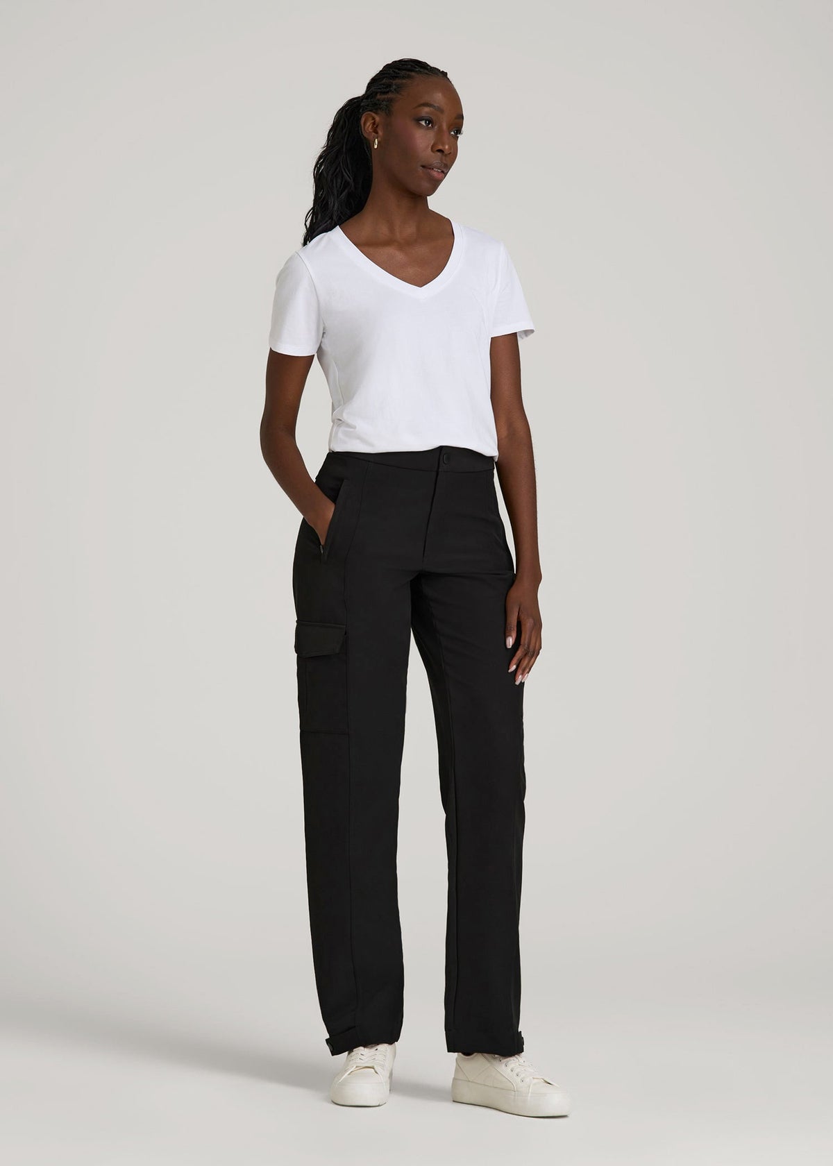 Traveler Cargo Pants for Tall Women in Black