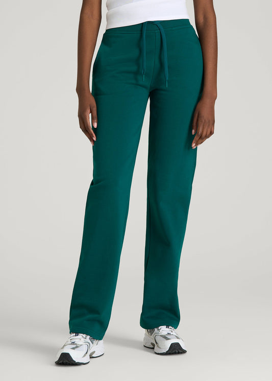 Wearever Fleece Open-Bottom Sweatpants for Tall Women in Deep Teal