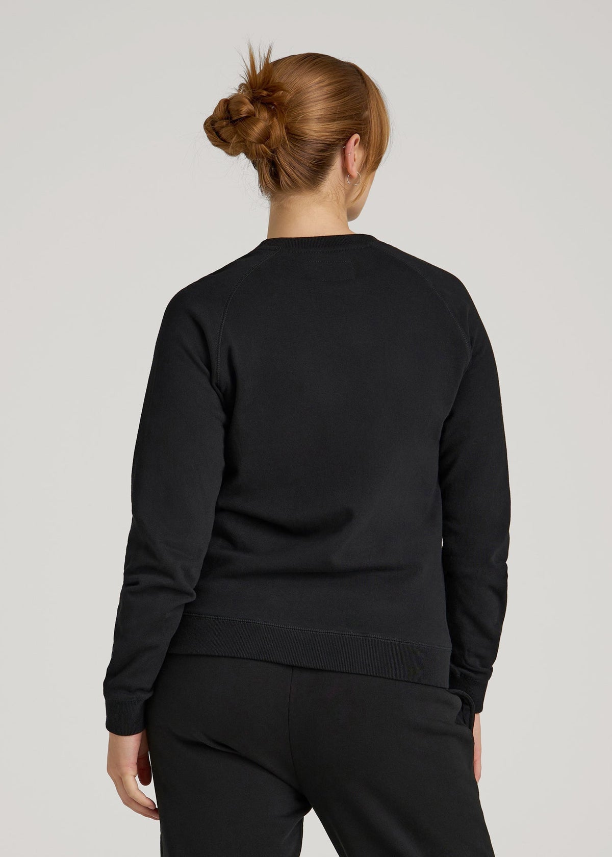 Wearever French Terry Crewneck Sweatshirt for Tall Women in Black