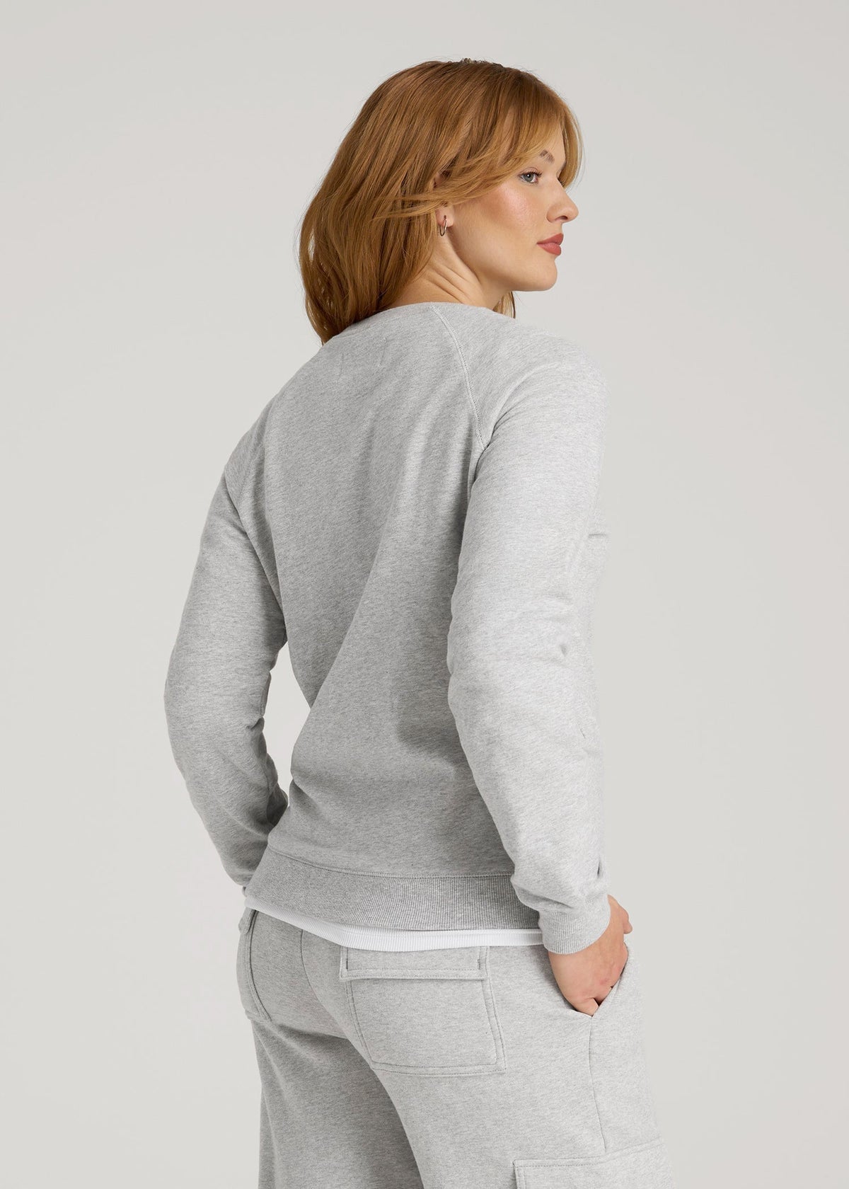Wearever French Terry Crewneck Sweatshirt for Tall Women in Grey Mix