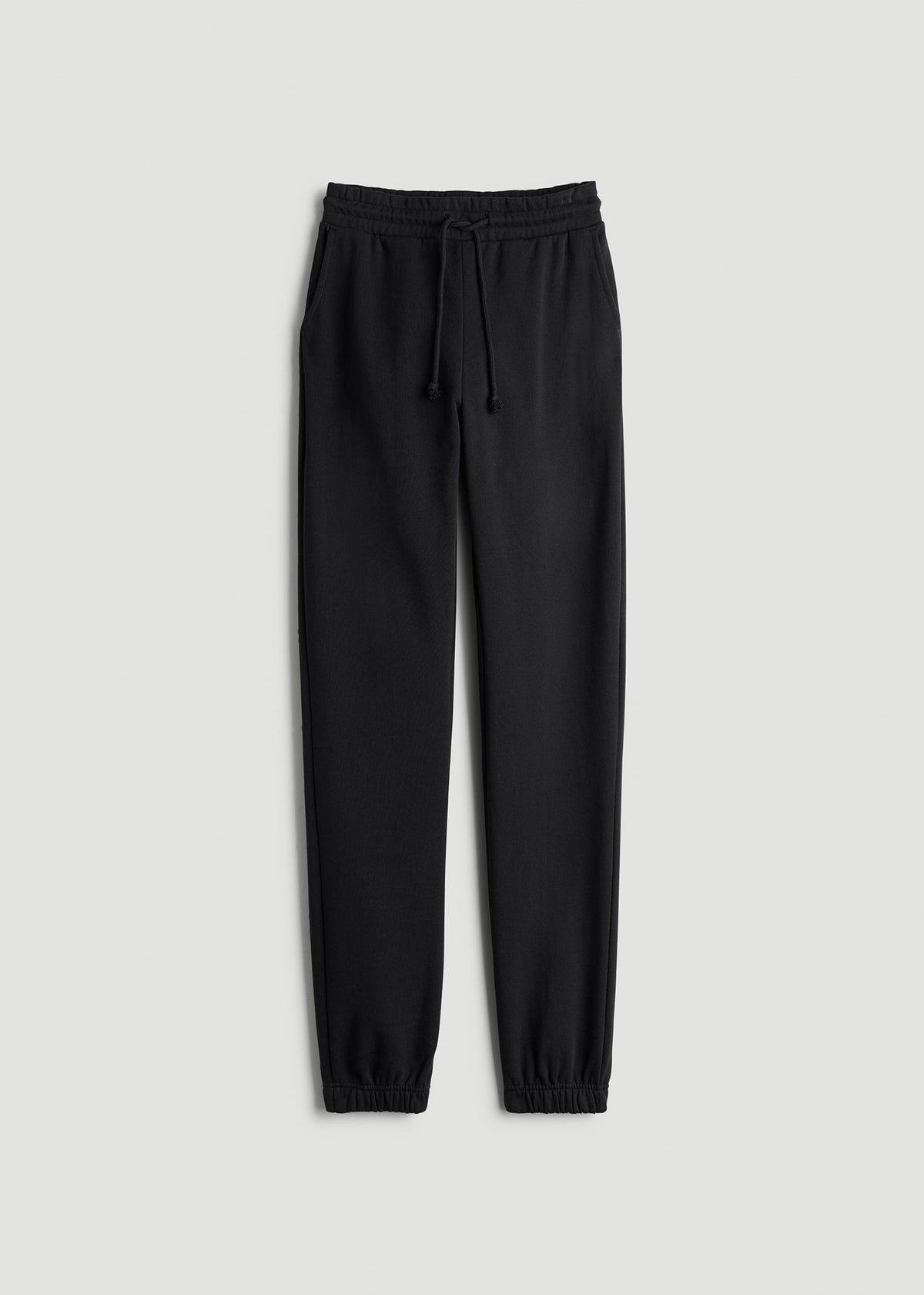 Wearever Fleece Slim Fit High-Waisted Garment Dye Sweatpants for Tall Women in Black