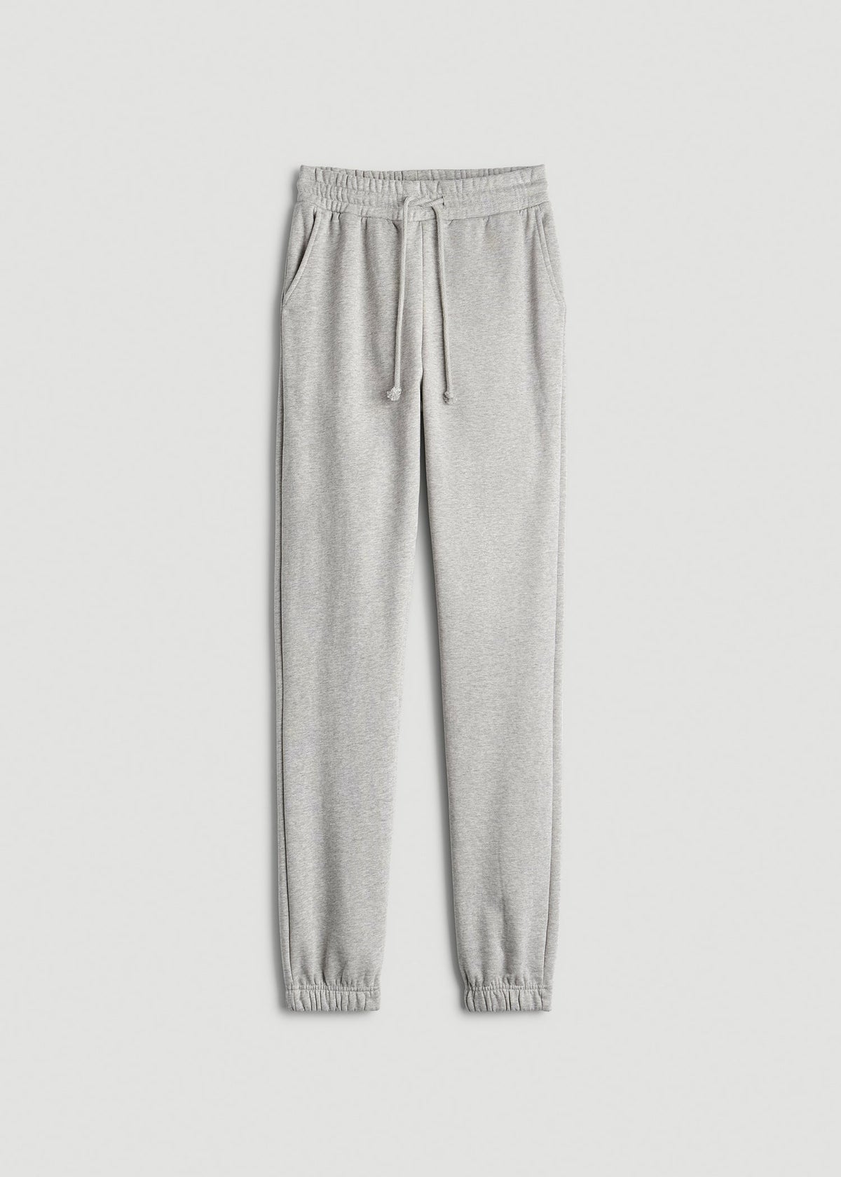 Wearever Fleece Slim Fit High-Waisted Garment Dye Sweatpants for Tall Women in Grey Mix