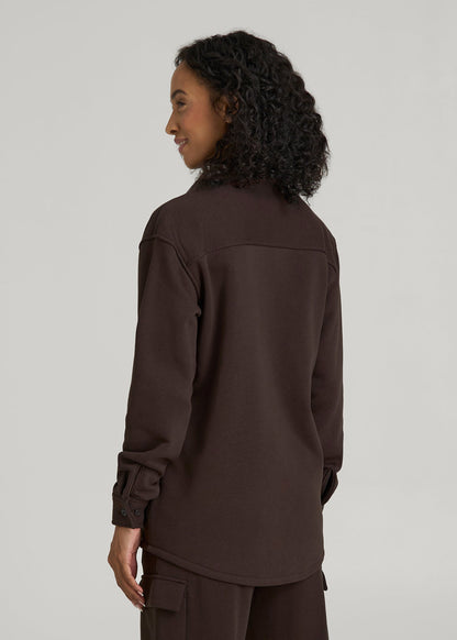 Wearever 2.0 Fleece Shacket for Tall Women in Espresso