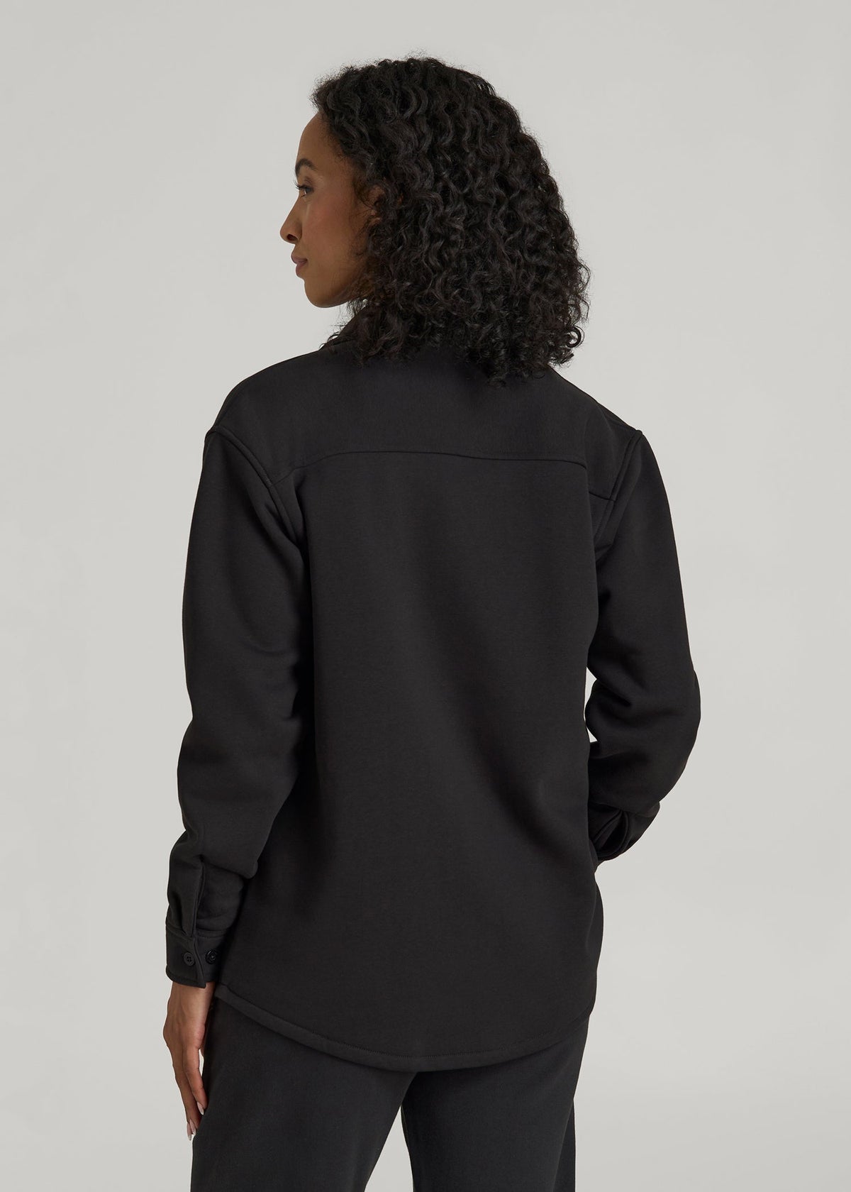 Wearever 2.0 Fleece Shacket for Tall Women in Graphite Black