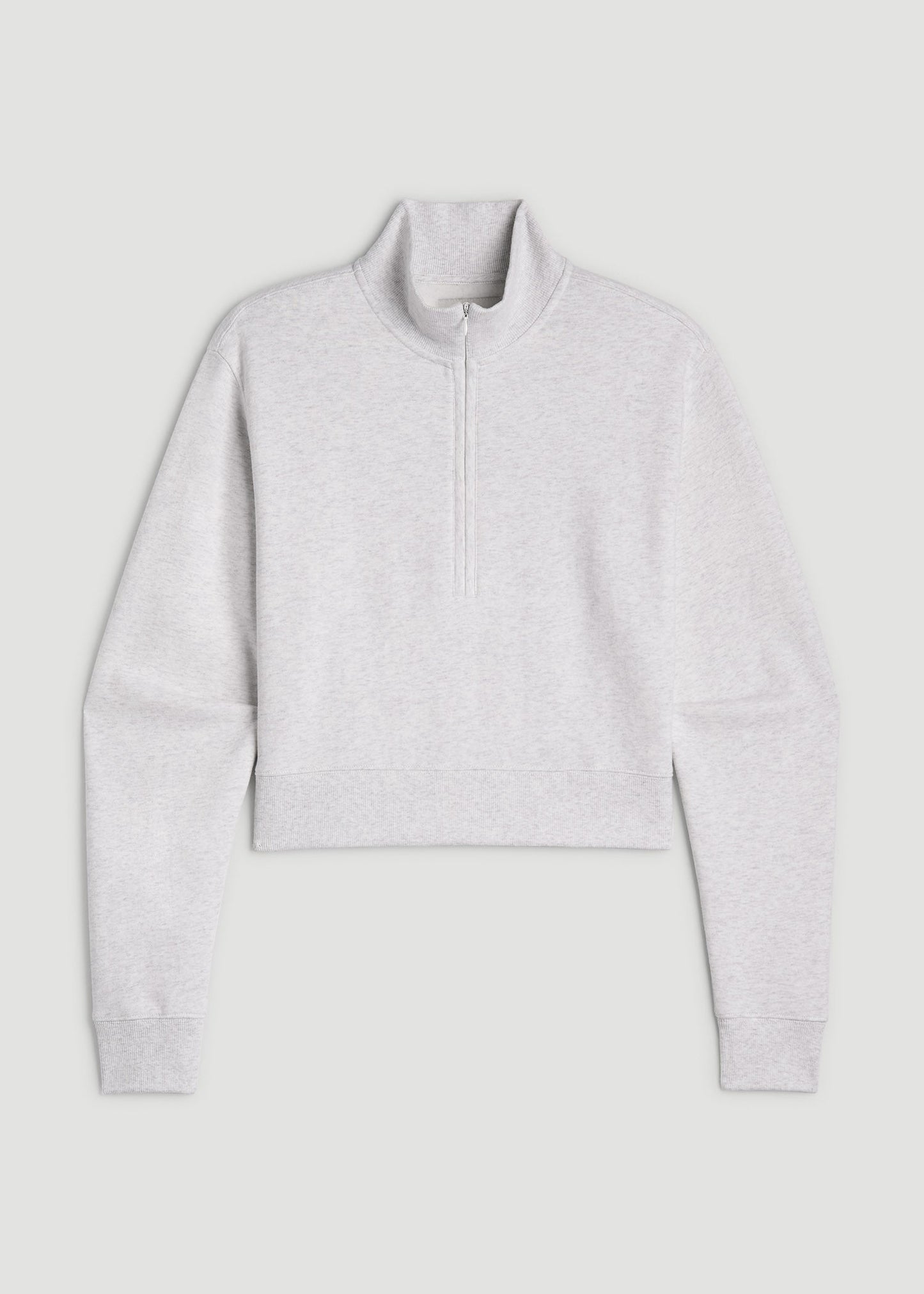Wearever 2.0 Fleece Half-Zip Cropped Sweatshirt for Tall Women in Heather Cloud White