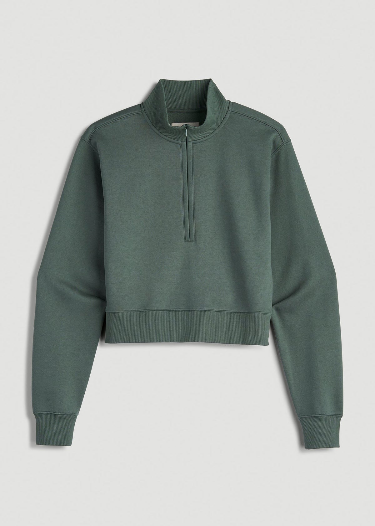 Wearever 2.0 Fleece Half-Zip Cropped Sweatshirt for Tall Women in Balsam Green