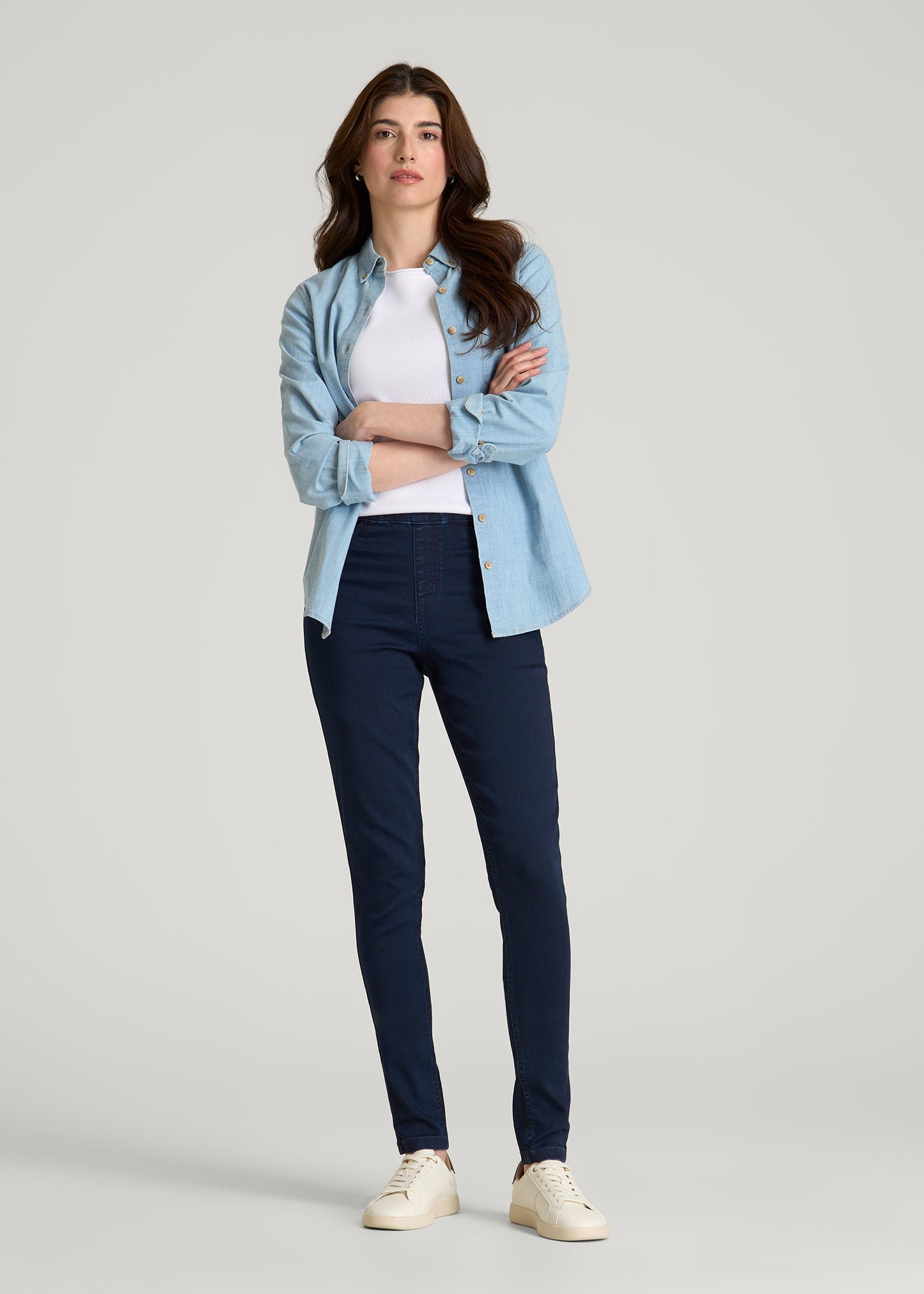 Women's Jeggings for Tall Women in Deep Indigo Wash
