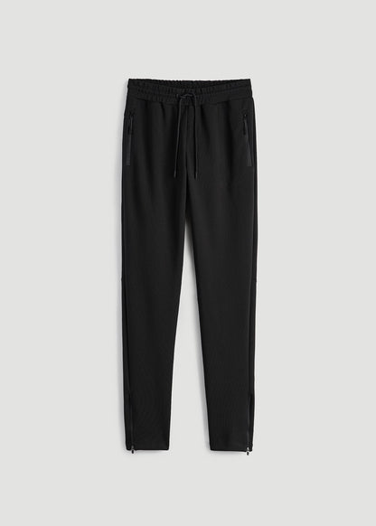 Tech-Knit Zip Joggers for Tall Men in Black